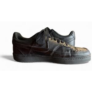 Nike Air Force 1 Low Triple Black Leather Sneakers, DH2987-001, Men's Size 9